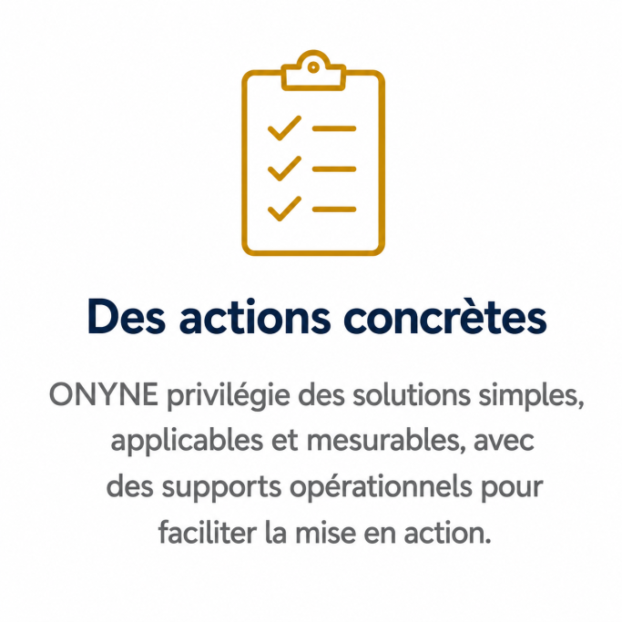 Pictogramme checklist représentant des actions commerciales concrètes, simples et applicables pour faciliter la mise en action