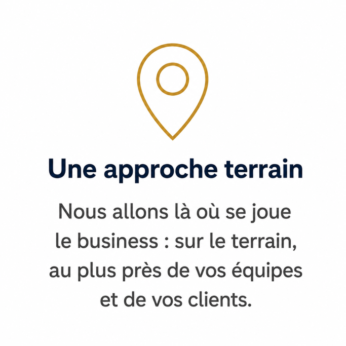 Pictogramme localisation représentant une approche commerciale terrain au plus près des équipes, des clients et des enjeux business