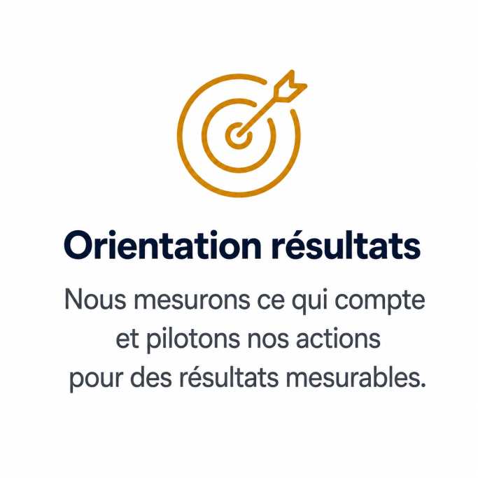 Pictogramme cible représentant le pilotage des actions commerciales vers des résultats mesurables